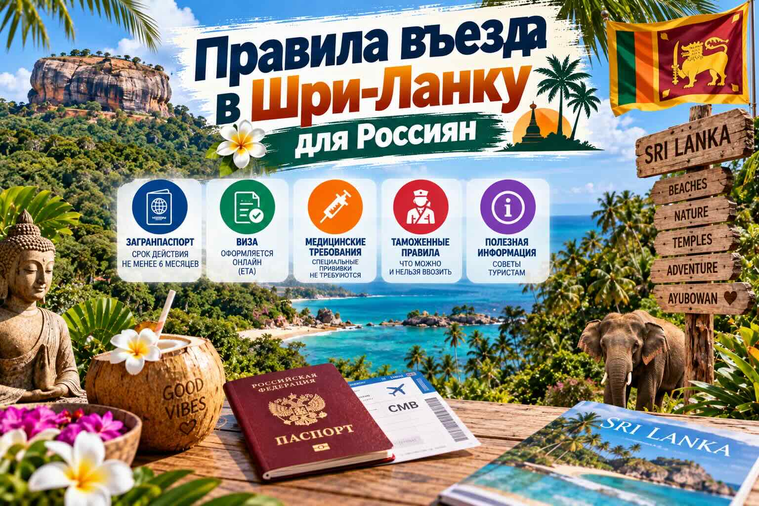 Правила въезда на Шри-Ланку для Россиян: разрешение ETA и паспорт