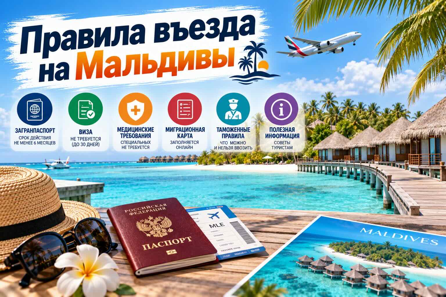 Правила въезда на Мальдивы для Россиян: виза по прилёте и декларация IMUGA