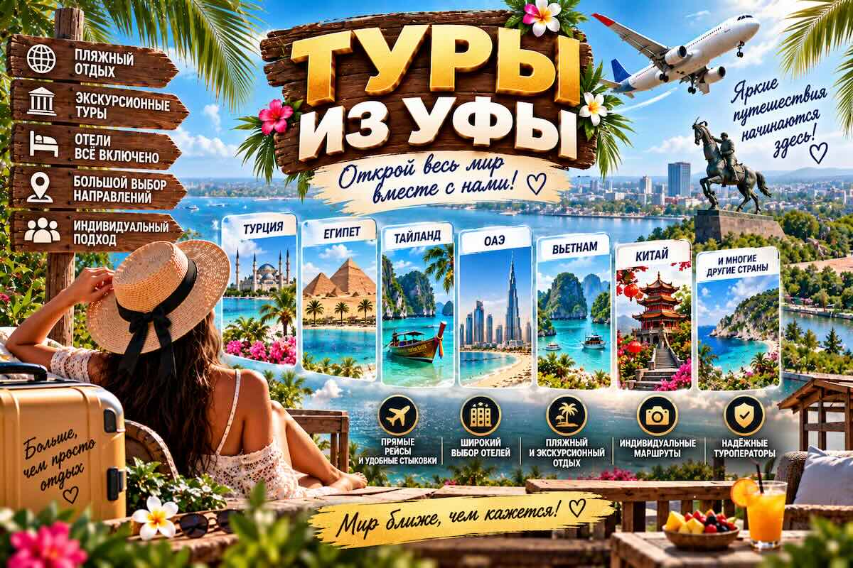 Туры из Уфы — выбор страны для пляжного и экскурсионного отдыха