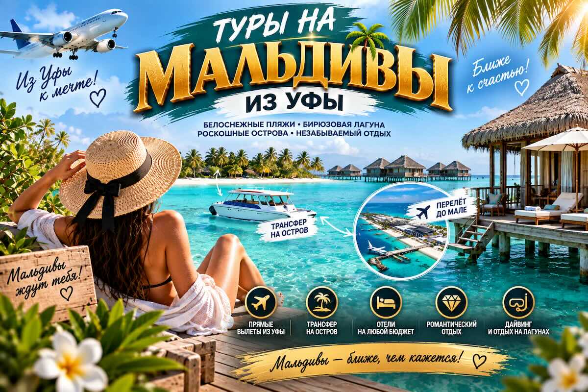 Туры на Мальдивы из Уфы: перелёт до Мале и выбор острова