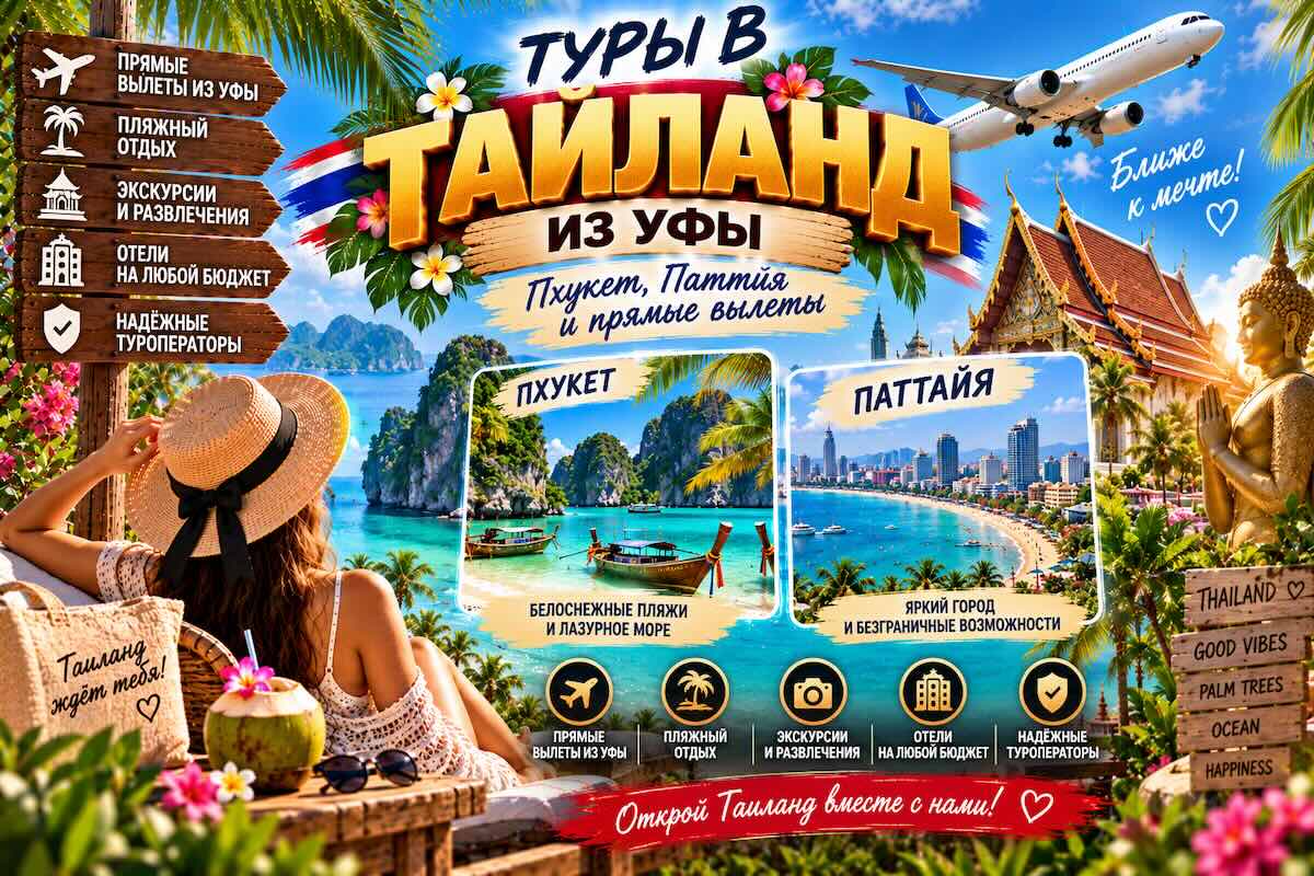 Туры в Тайланд из Уфы: Пхукет, Паттайя и прямые вылеты